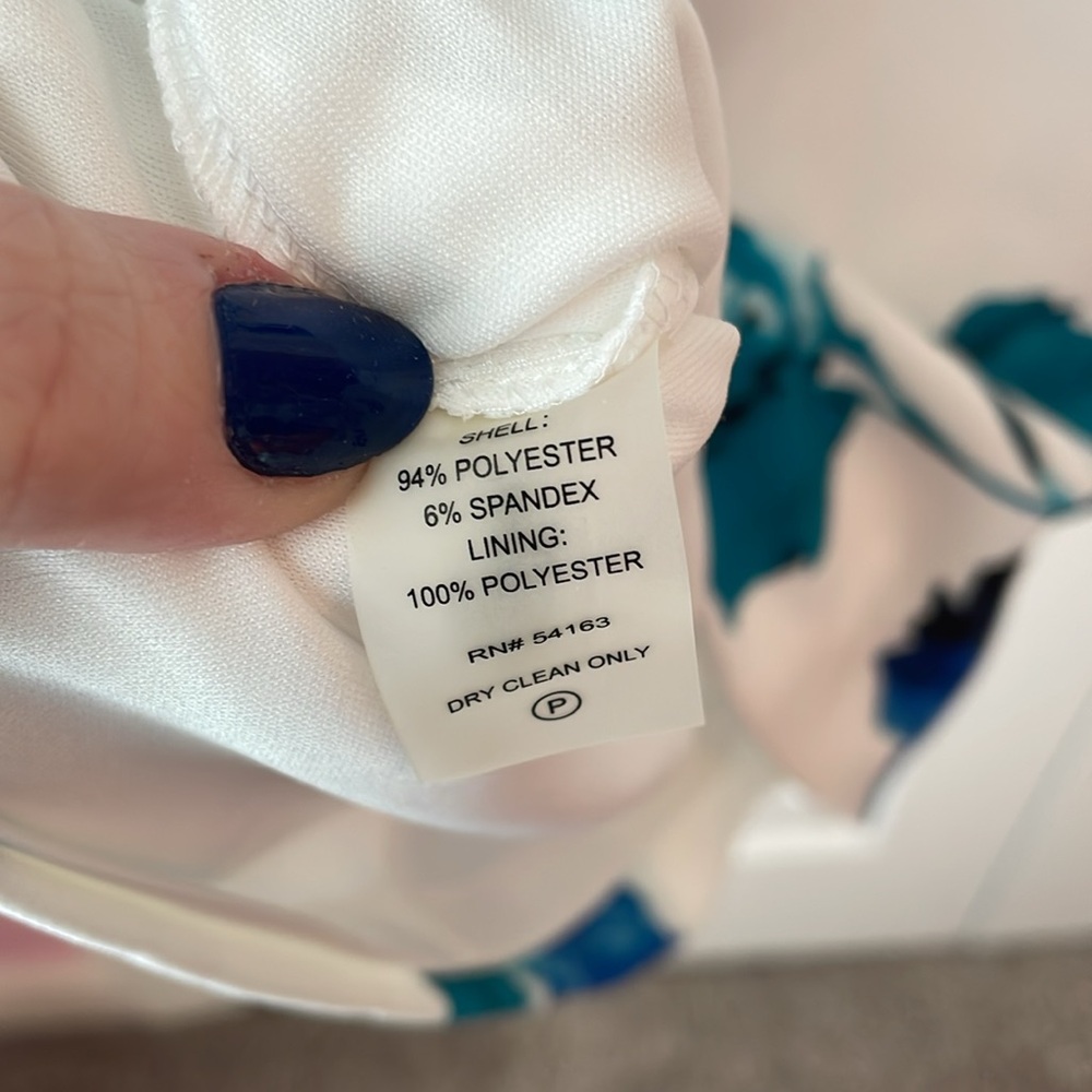 Calvin Klein Blue & White Floral Sheath Dress Size 8 - Picture 7 of 8